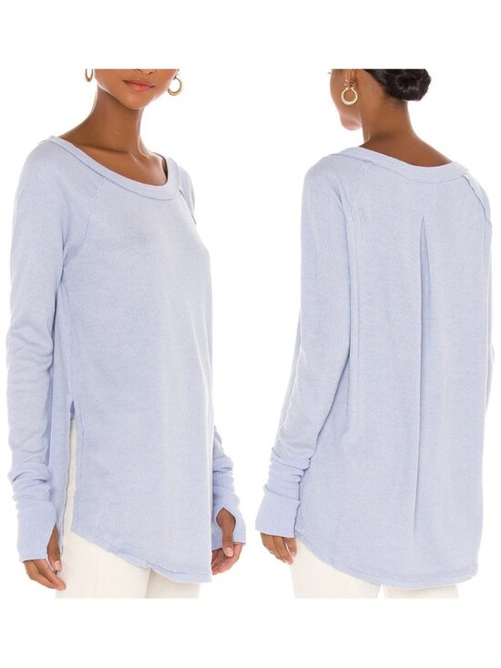 Free People Tops - ☀️ We The Free Snowy Thermal Tunic Top Rain Blue Size M